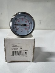 Jones Stephens J40-703 2-1/2” Dial thermeter 30-250 degrees F. 1/2” NPT