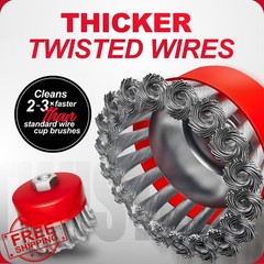 DIYSELF Wire Wheel Brush 3 Inch for Angle Grinder, 3 Pack