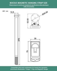 Magnetic Hanging Strap for Fluke Multimeter 115 117 179 87V 287 289 175 177 116