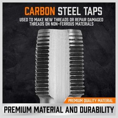 5-Piece NPT Pipe Tap Kit with Heavy-Duty Storage Case, Premium Carbon Steel