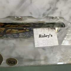 Joan Baker designs wings & wisteria cut glass hand painted business card holder