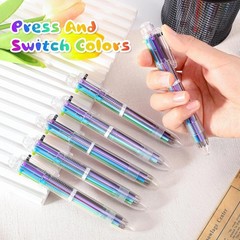30 bolígrafos multicolor 6 en 1 de 0,5 mm para regalos de fiesta, 6 colores