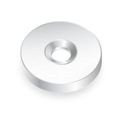1 Inch Countersunk Steel Disc, Blank Metal Strike Plates/Washers (36 Pack)
