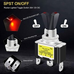 3Pcs Rocker Lighted Toggle Switch 30A 12V DC SPST ON/OFF 3Pin Car Automotive …