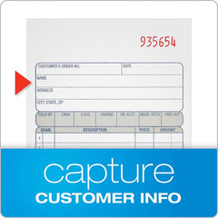 Sales Order Book, 2-Part, Carbonless, White/Canary, 4-3/16 X 7-3/16 Inches, 50 S