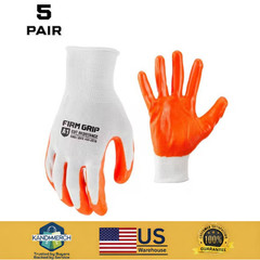 Large Nitrile Coated Work Gloves (5 Pack)