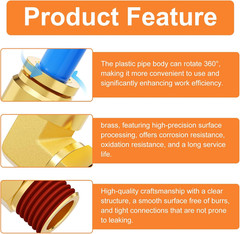 2PCS Brass DOT Push to Connect Fittings, 1/2″ OD X 1/4″ NPT 90 Degree Elbow Unio