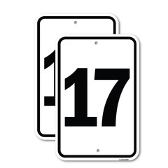 Sign with Number ’17 Heavy Gauge Aluminum Parking Sign Rust Proof