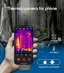 Thermal Camera for iPhone & Android, 512×384 IR Thermal Imager USB-C -4°F~842°F