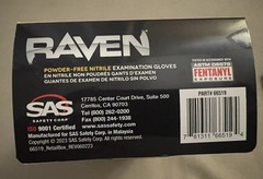 SAS Safety Gloves XL X-Large, 66519, Powder Free, 7 mil, Black Color , 100 units