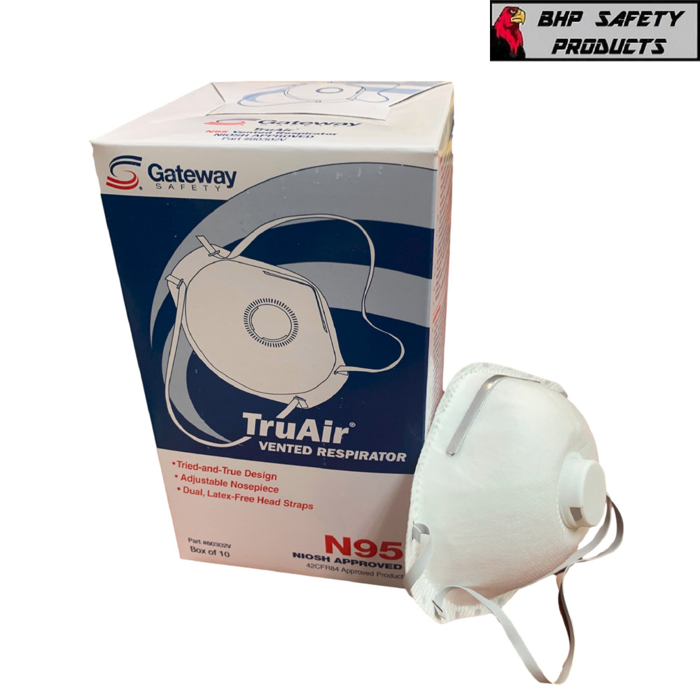 TruAir Vented / Valved N95 Particulate Respirator (10 Masks per Box) w/Valve