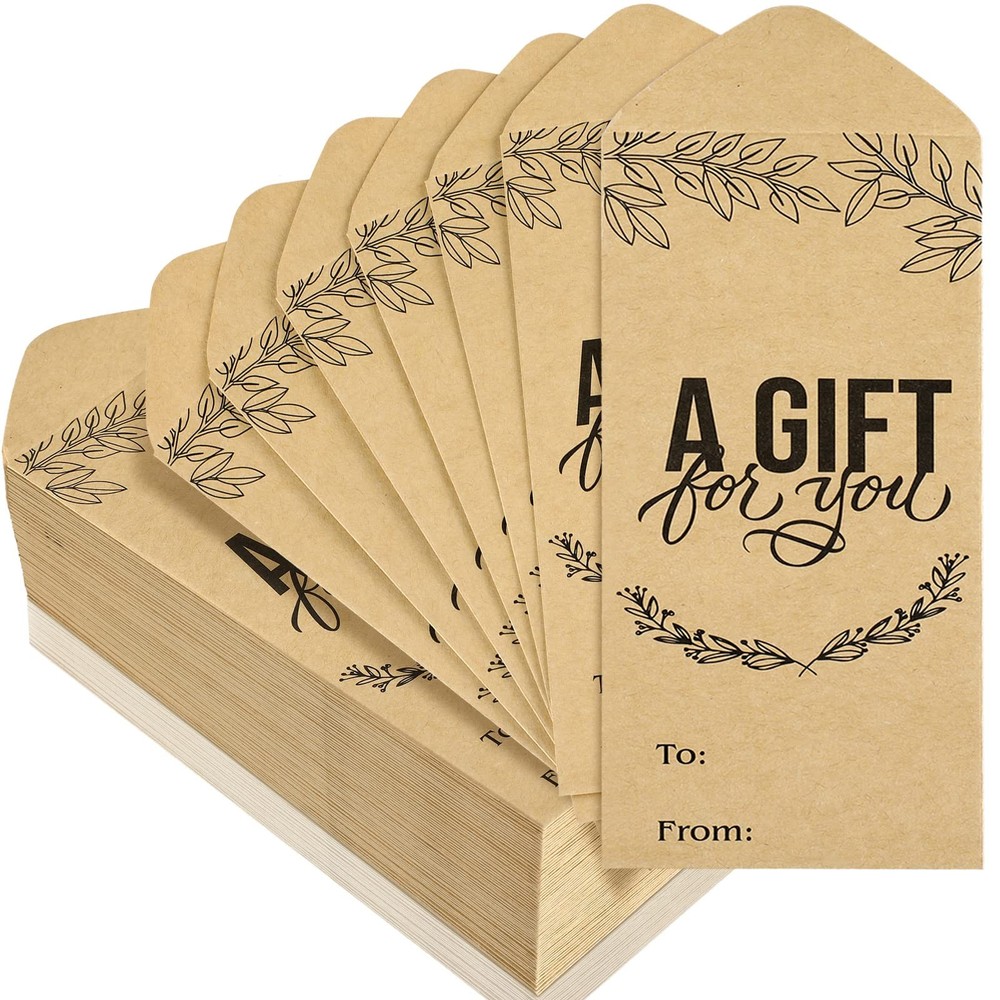 100 Pcs Kraft Money Envelopes for Cash Gift 2.8 x 6.5 Inch Wedding Small Mone…