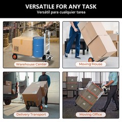 Convertible Aluminum Hand Truck Foldable Dolly Platform Cart 500lbs Heavy Duty