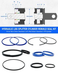 VEHIFOMO Hydraulic Log Splitter Cylinder Rebuild Seal Kit for 4.0″Bore x 1.75…