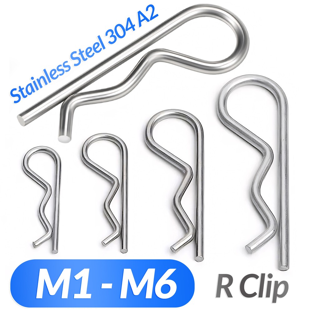 R Clip Stainless Steel 304 A2 Beta Pins 1mm 1.2mm 1.5mm 2mm 2.5mm 3mm 4mm – 6mm