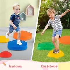 Costzon Balance Stepping Stones For Kids 11 Pcs Non-Slip Toddler Stones Sensory