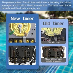 T101 Mechanical Timer Switch, T101 Pool Timer, 120V 2HP SPST 40A Time Switch,…