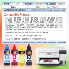 2 Bottles 200ML Koala Sublimation Ink BLACK for All Inkjet Printers