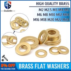 M2 M2.5 M3 M4 M5 M6 M8 M10 M12 M14 M16 M18 M20 M22 M24 Form A Flat Washers Brass