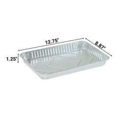 1/4 Size Sheet Cake Aluminum Foil Pan 25/PK -Disposable Quarter Size Trays