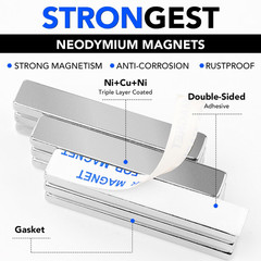 Powerful Neodymium Bar Magnets, Rare-Earth Metal Neodymium Magnet, N52 Incredibl