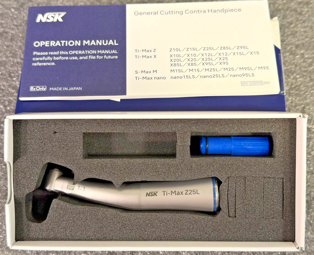 New NSK Z25L Dental Ti-Max Z Contra Angle 1:1 Electric E-Type Handpiece–C1038