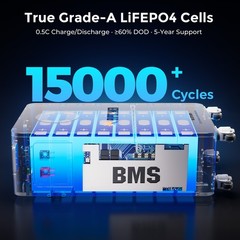RVPOZWER 4Pack 48V 314AH (64.3kWh) LiFePO4 Battery Vertical Standing Backup BMS