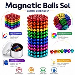 Adult 18+ 512Pcs 3MM Magnetic Beads Creative Building Desk Sculpture Metal Gift
