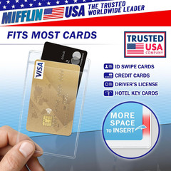 Mifflin-Usa Plastic Vertical Card Holder (3X4 Inch, Clear, Bulk 100 Pack) Quick