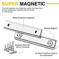 4 Pack Strong Neodymium Bar Magnets 80lbs Heavy Duty Rectangular with Screws