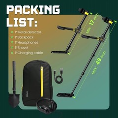 Metal Detector for Adults Waterproof – 2000mAh Chargeable Professional Cordless