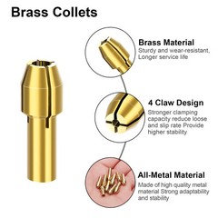 15PCS Drill Keyless Chuck Collet Kit 1/32″ to 1/8″ Shank for Dremel Rotary Tool