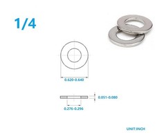 Versatile 1/4″ Stainless Steel Washers – 100 Pack – ANSI Compliant Fasteners