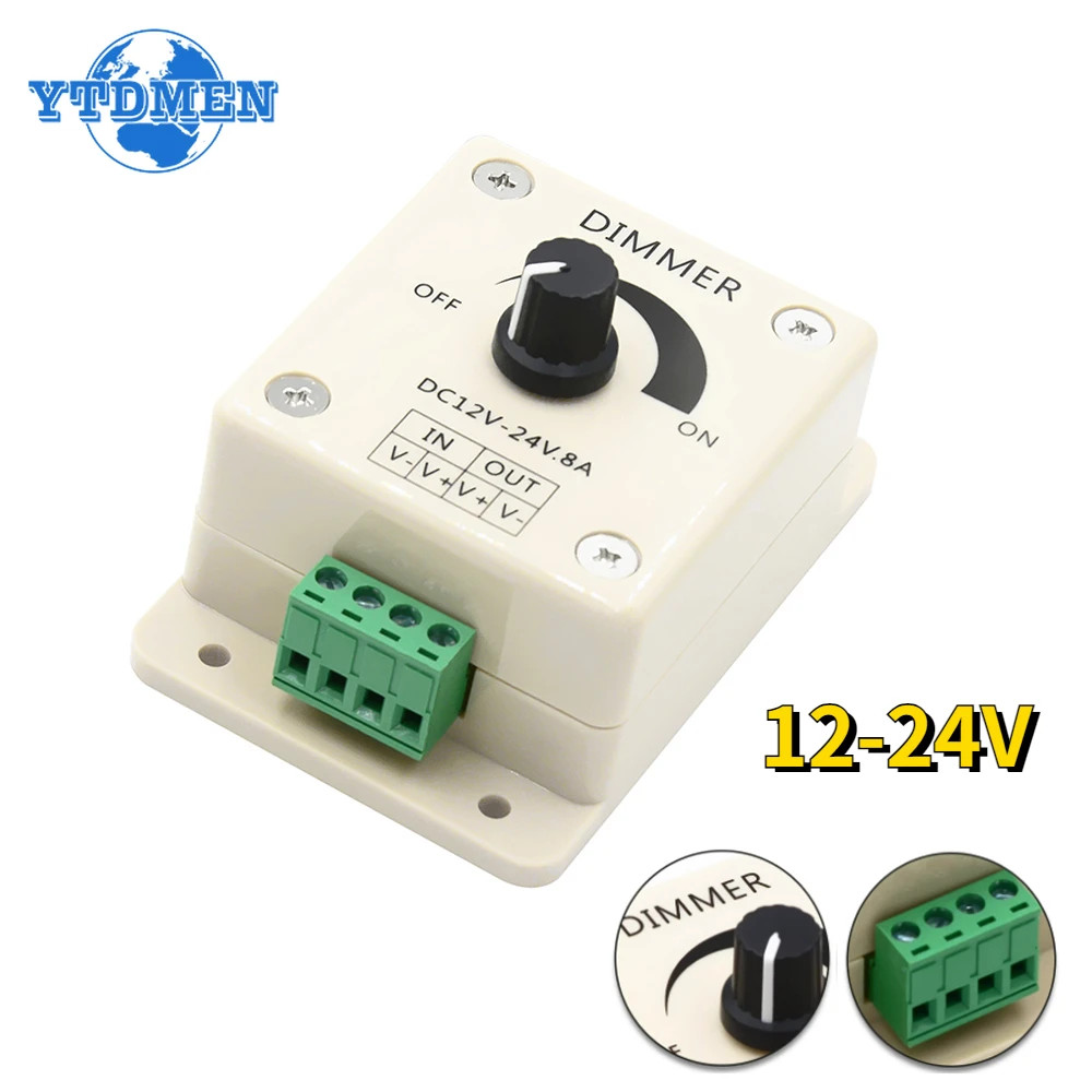 8A DC-DC Voltage Regulator 12-24V Adjustable Speed LED Dimmer Power Supply