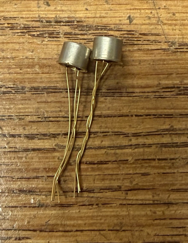 (2) 2N444A Texas Instruments Germanium NPN Transistors NOS Gold Leads