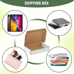 50 Pack 9″X6″X2″ Inch Small Shipping Boxes White Corrugated Cardboard Box for Sm