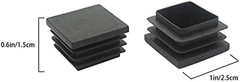 1 Inch (25 Mm) Square Plastic Plugs Tubing End Caps for Square Tubing Post (4 Pa