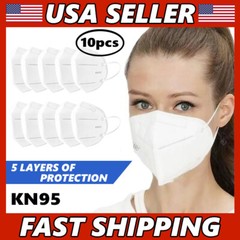 KN95 Face Mask 10 Piece Protective Respirator Covers Mouth & Nose FAST Shipping