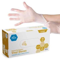 MedPride Medical Examination Vinyl Gloves, Powder Free, Large-1000 Gloves/CS