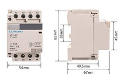 Electrodepot 50 Amp 4 Pole Normally Closed IEC Contactor with Mounting Base