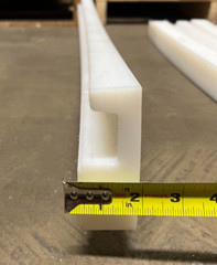 Food Grade Plastic guide / track for conveyor 36″ x 4″ curved New