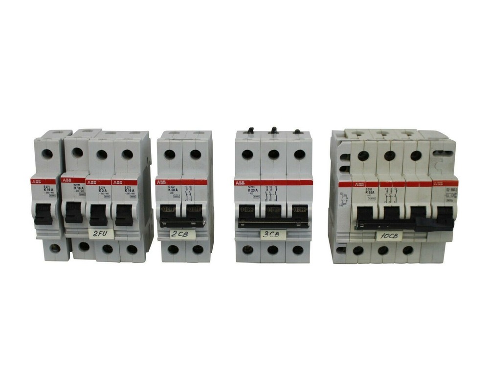 ABB CIRCUIT BREAKER ASSORTED S271/S272/S273SS283 LOT OF 7
