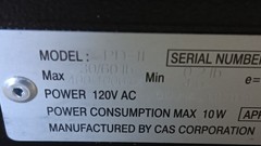CAS PD-II Digital Scale 120V AC 60Hz 10W. 30-60 Pound Capacity. With Cords!