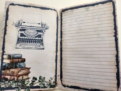 Junk Journal Booklet Blank “BOOK CLUB” Library Books HANDMADE Lg 8.5″x5.5″ 40pgs