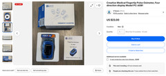 Creative Medical Pulse Oximeter PC-60B1 NEW w/ Batteries Fingertip