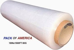 Pack Of America Stretch Wrap Clear – 18″ x 1500 Feet x 80 Gauge, 4 Rolls
