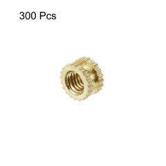 M3 x 3mm(L) x 5mm(OD) Female Thread Brass Knurled Threaded Insert, 300Pcs