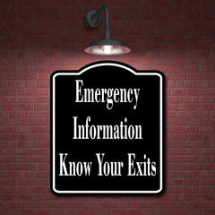 Emergency Information Know Your Exits BLACK Aluminum Composite Sign