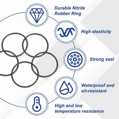 50pcs Nitrile Rubber O-Rings 4 x 2 x 1mm Metric Buna-N NBR Sealing Gasket