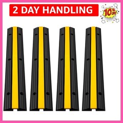 4 Pack of 1-Channel Rubber Cable Protector Ramps Heavy Duty 18000Lbs Load Cap…